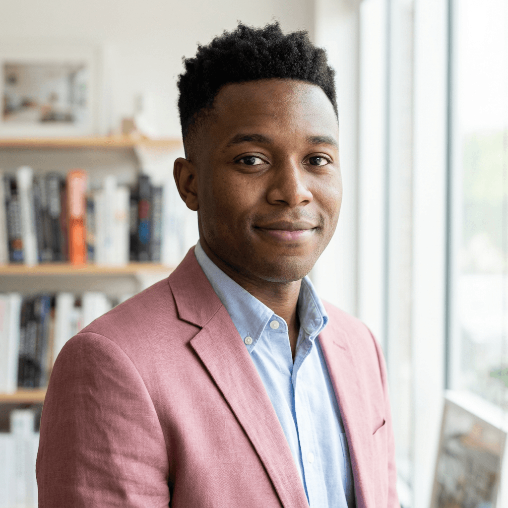 Male retail manager in his early 50s, Black, dependable practical demeanor