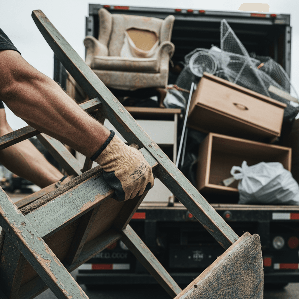 Chadwick Waste Collection worker loading a truck with debris in Toronto